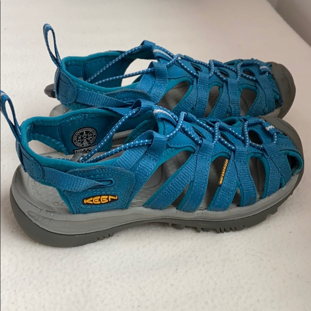 Keen whisper hiking sandals blue teal size 5